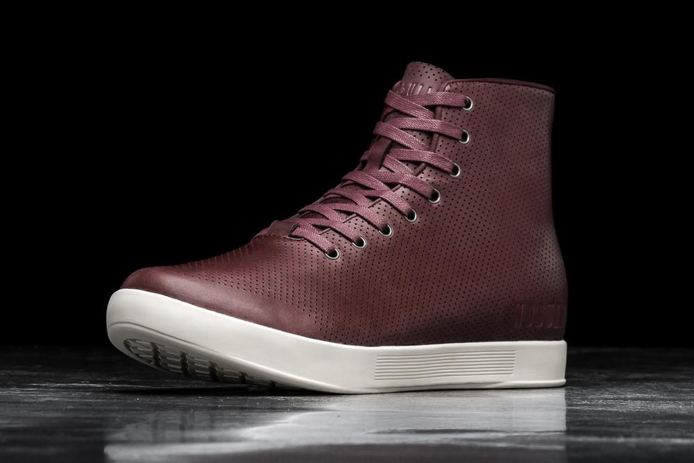 NOBULL High-Top Leather Uzun Spor Ayakkabı Erkek - Bordo - Turkiye (VGK-286134)